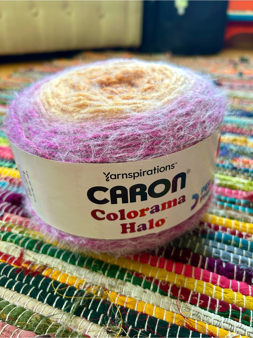 Caron Colorama Halo Perfect Phasing Gradient Yarn in Magenta Mandarin
